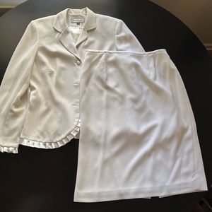 Travis Ayers Ivory Blazer and Midi Skirt Size 12